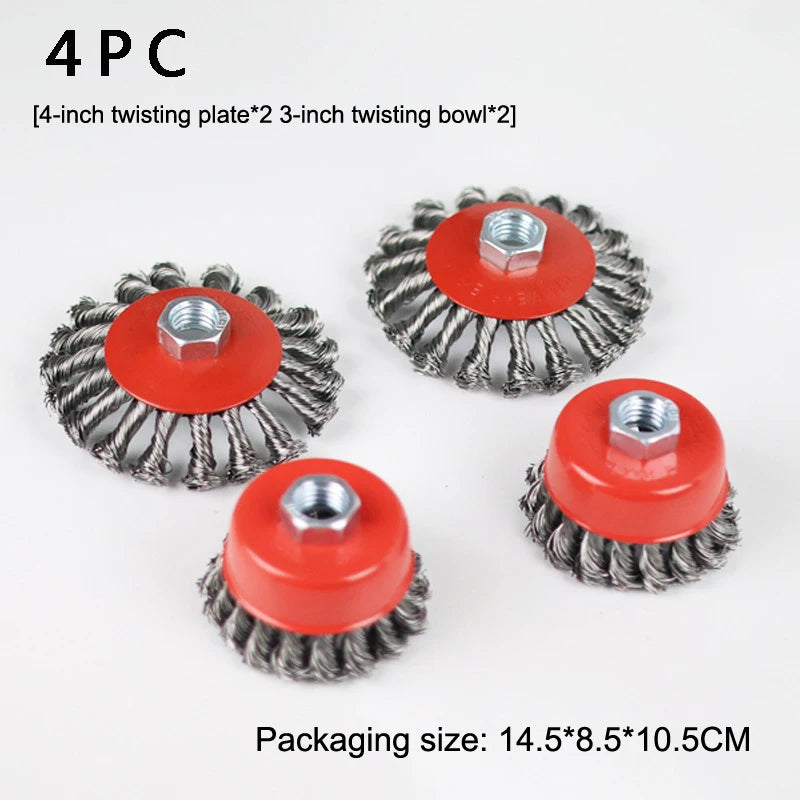 Twisted Steel Wire Wheel Abrasive 75 M14 Cup Brush Powerful Paint Zpaxo A1