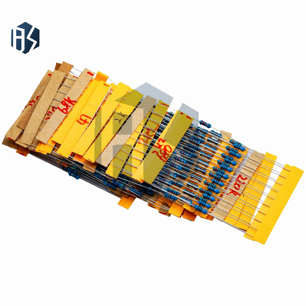 600Pcs 1/4W Metal Film Resistor Assortment Kit, 30 Values 20Pcs Each, 10Ω - 1MΩ 1% Tolerance Zpaxo