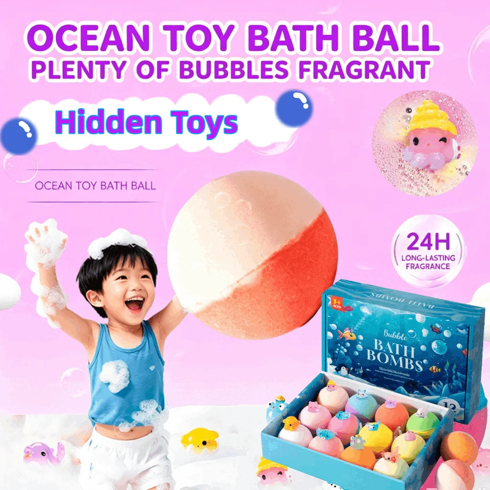 12-Piece Bath Bomb Set with Surprise Toys | Natural Bubbles & Scent Bath Bomb Gift Set Zpaxo