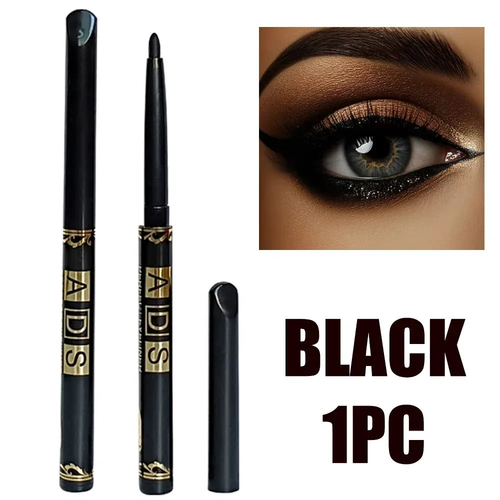 3Pcs Waterproof & Sweat-Proof Black Eyeliner Pencil Combined Lasting Smudge-Proof Bold Eye Makeup Easy Glide Formula for Perfe Zpaxo 1Pc Black Gel ABS 1g