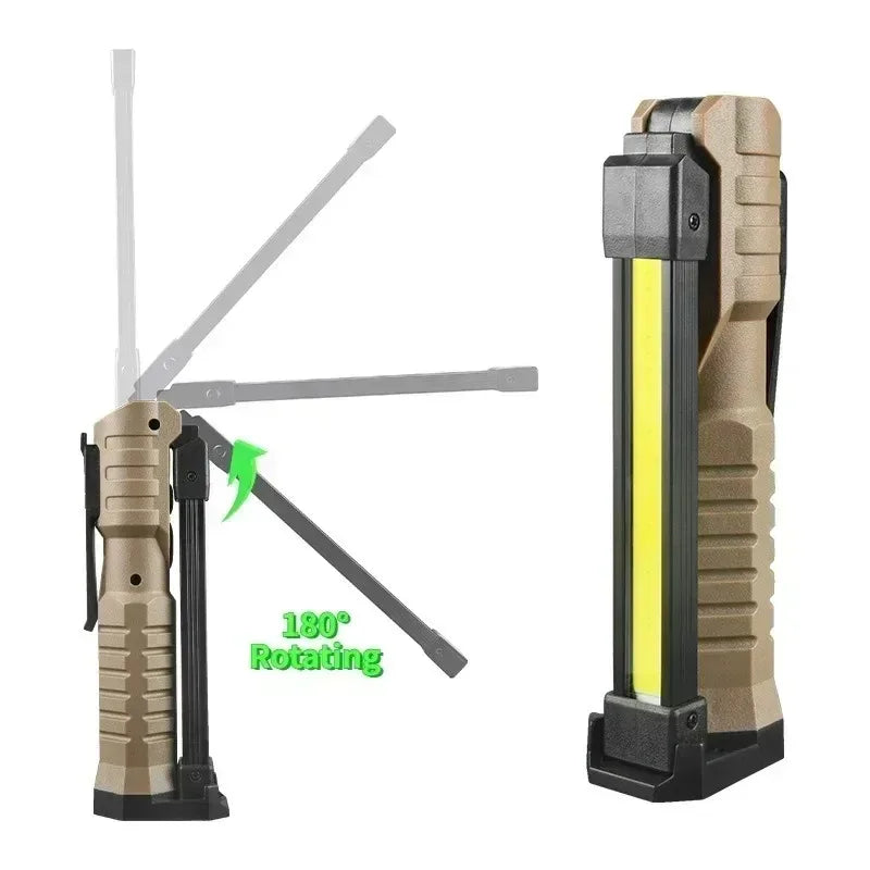 COB LED Work Light Flashlight – 7 Modes, Magnetic, USB Rechargeable