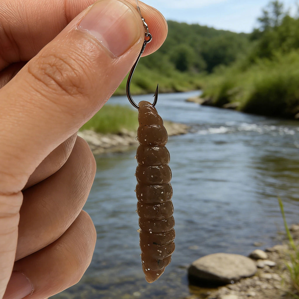 Box Luminous Simulation Grub Soft Baits Floating TPE Insect Lure