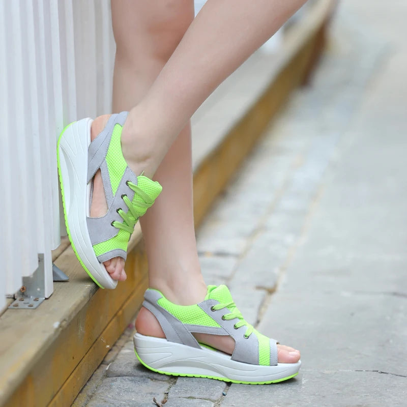 Women Sandals 2023 Lady Platform Chunky Comfortable Women's Open Toe Zpaxo