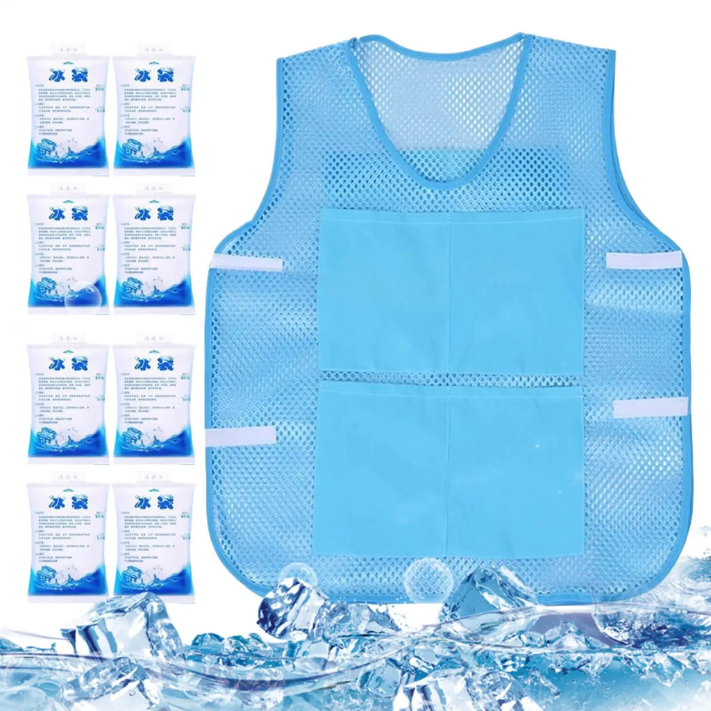 Cooling Vest 8 Reusable Ice Packs Wearable Cold Wrap Gadgets Outdoor