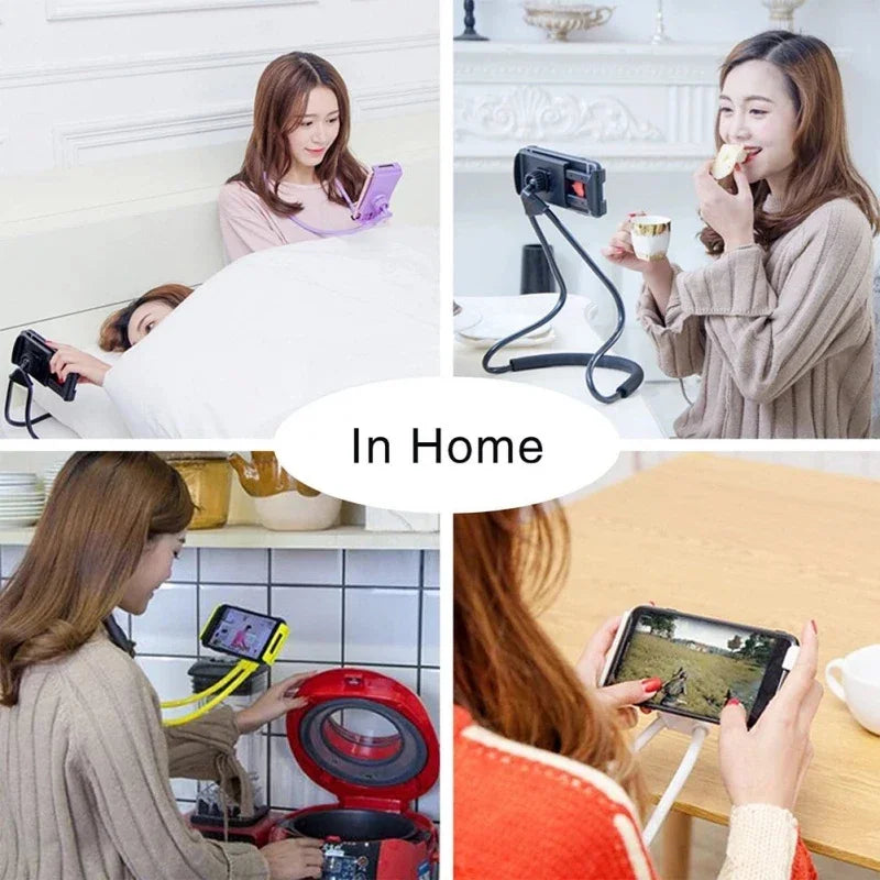 Lazy Hanging Neck Phone Stand Holder Rotatable Mobile Necklace
