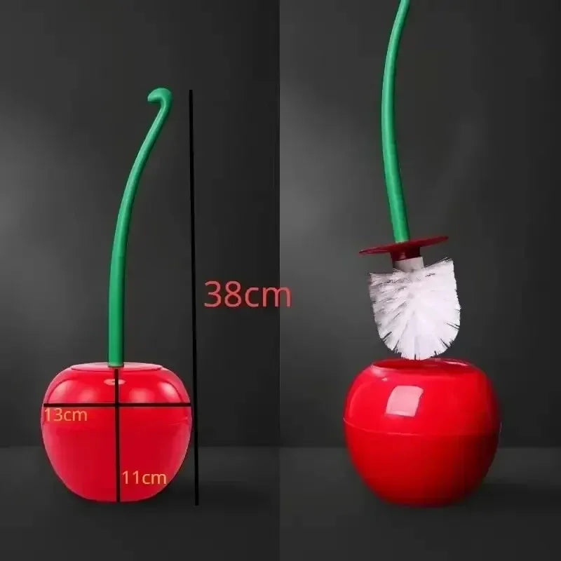 1pc Red Toilet Brush Creative Lovely Cherry Shape Lavatory Toilet Brush Holder Set Toilet Holder Bathroom Accessories Zpaxo