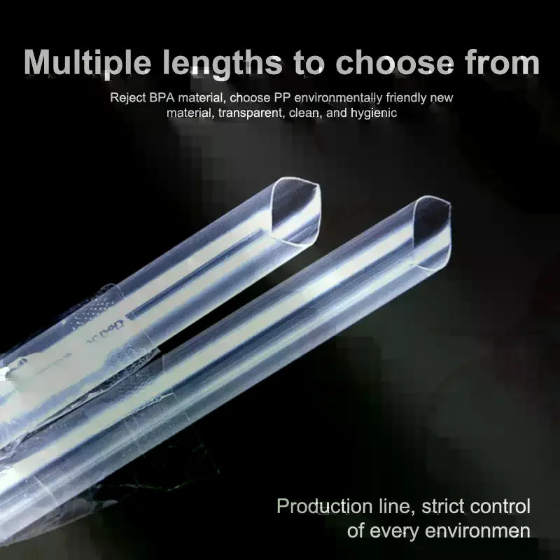 100 300 Disposable Drinking Straw Transparent Plastic Milk Smoothie Zpaxo