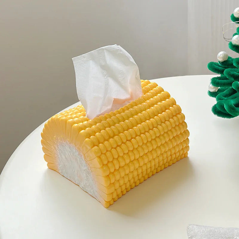 Creative Simulation Corn Paper Box Living Room Household Tissue Box Desktop Decoration Ornament Personalized Tissue Storage Box Zpaxo