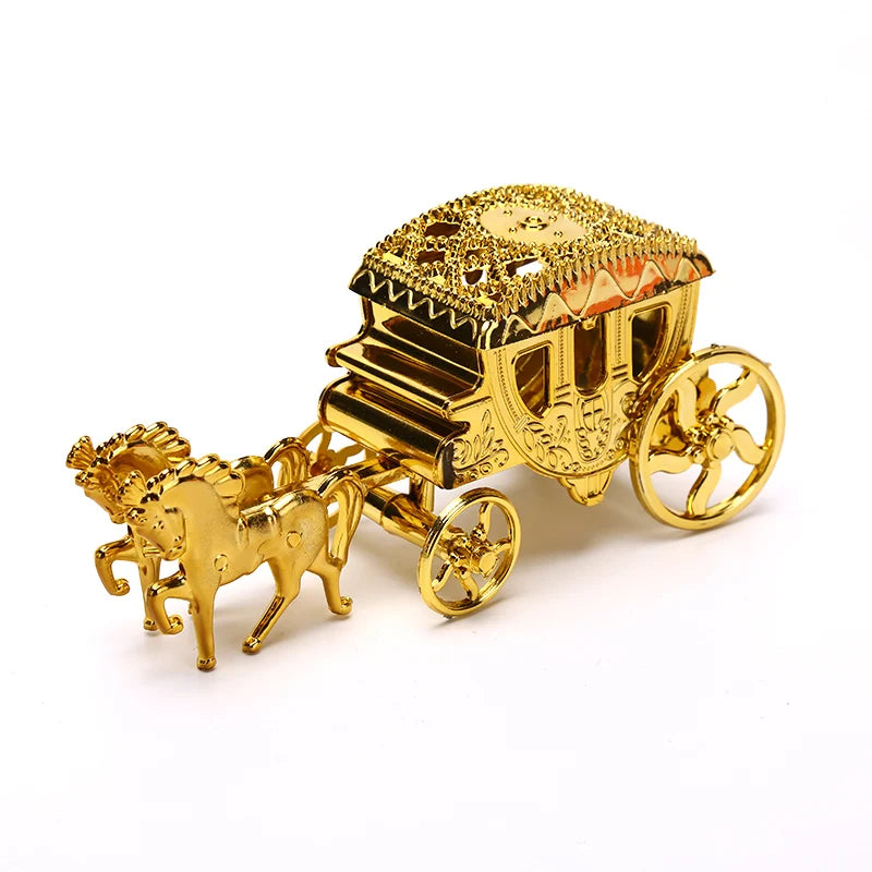 MCreative European Royal Carriage Exquisite Candy Chocolate Storage Zpaxo Gold 13.5x4.5x6cm