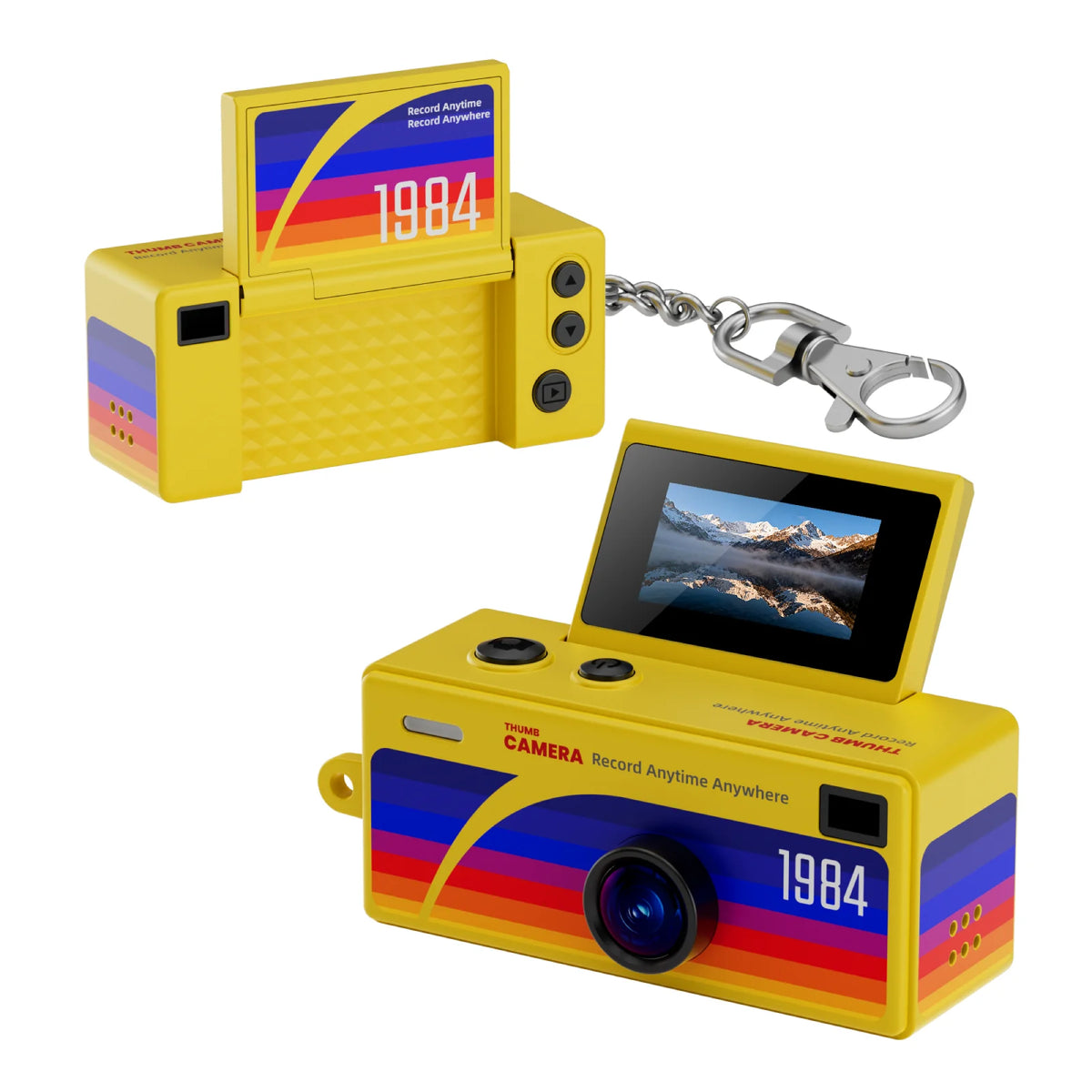 G62 Keychain Thumb Camera 0.96 Inch Retro Mini Action Camera 1080P Very Small Camcorder Audio Video Recorder Support Memory Card Zpaxo G62 Yellow Camera Add 8G