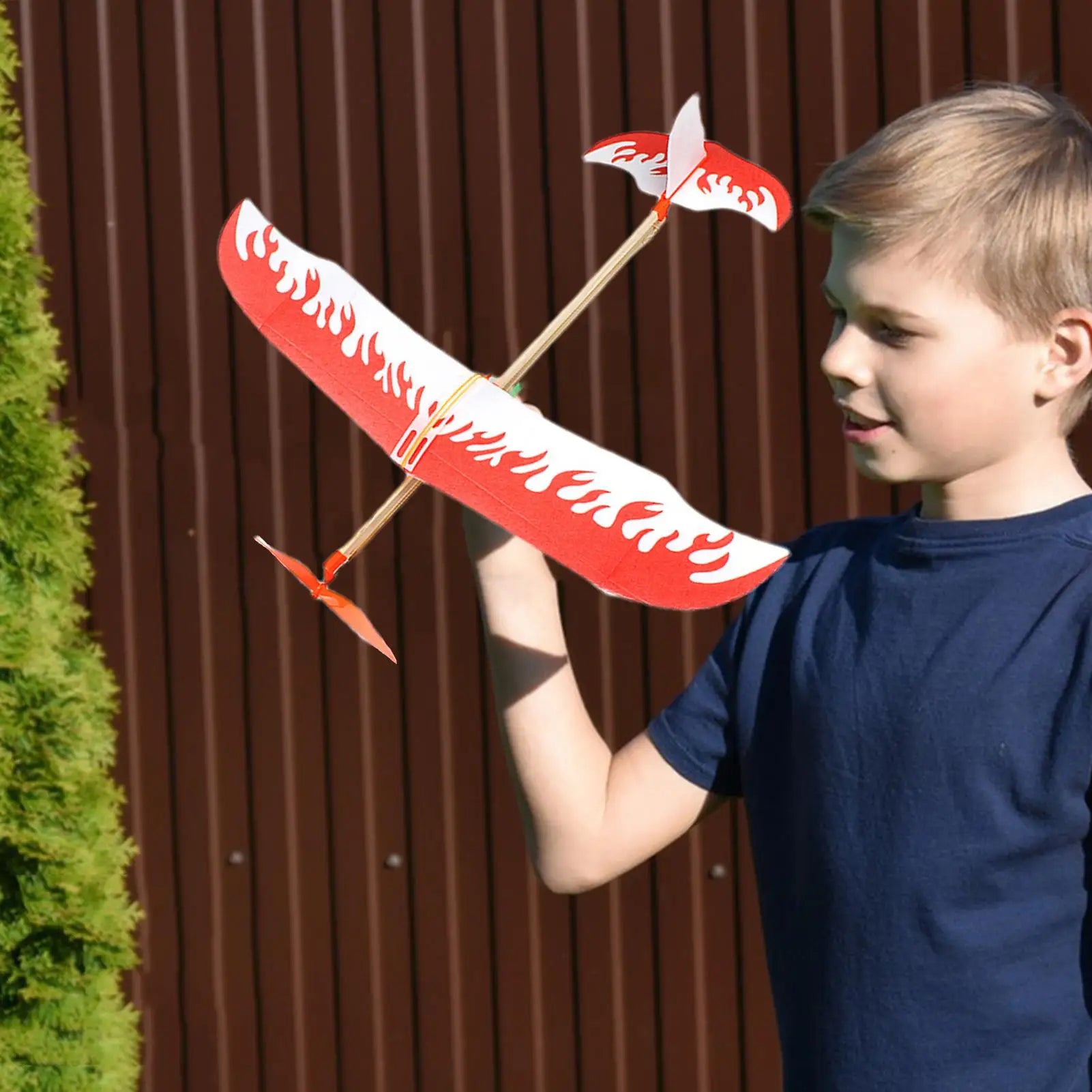 Rubber Band Airplanes Powered Glider Aircraft Kit Flying Games Play Kids Students Adults Outdoor Sports Activity Toy Zpaxo