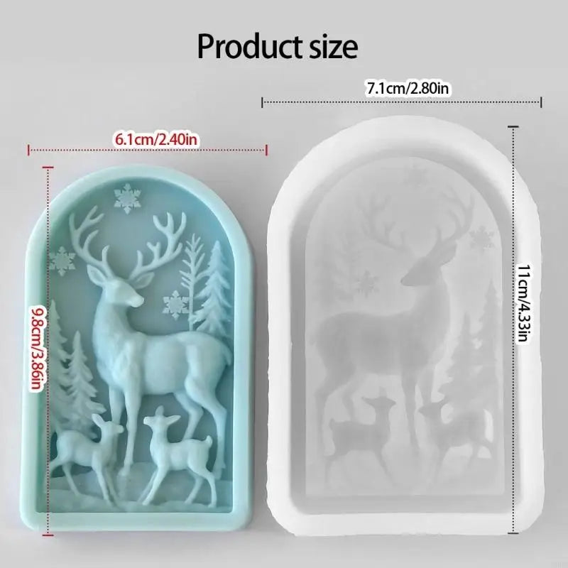 Reindeer Embossed Silicone Molds Handmade Soap Holiday Decoration