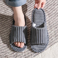 Open-toe Breathable House Slippers Women Non-slip Indoor Flat Comfort