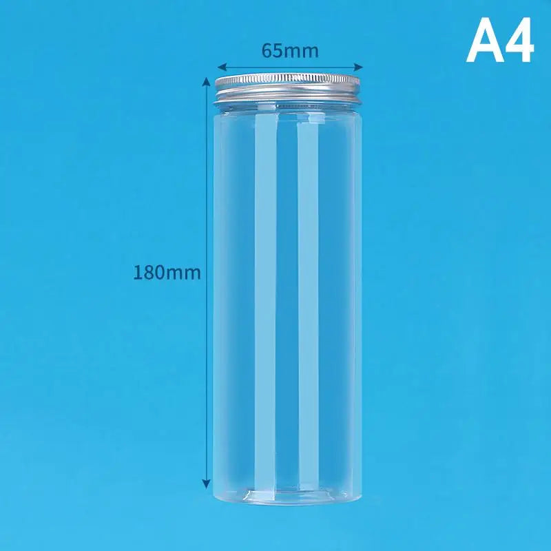 Aluminum Packing Bottle PET Clear Empty Seal Circular Bucket Storage Zpaxo A4