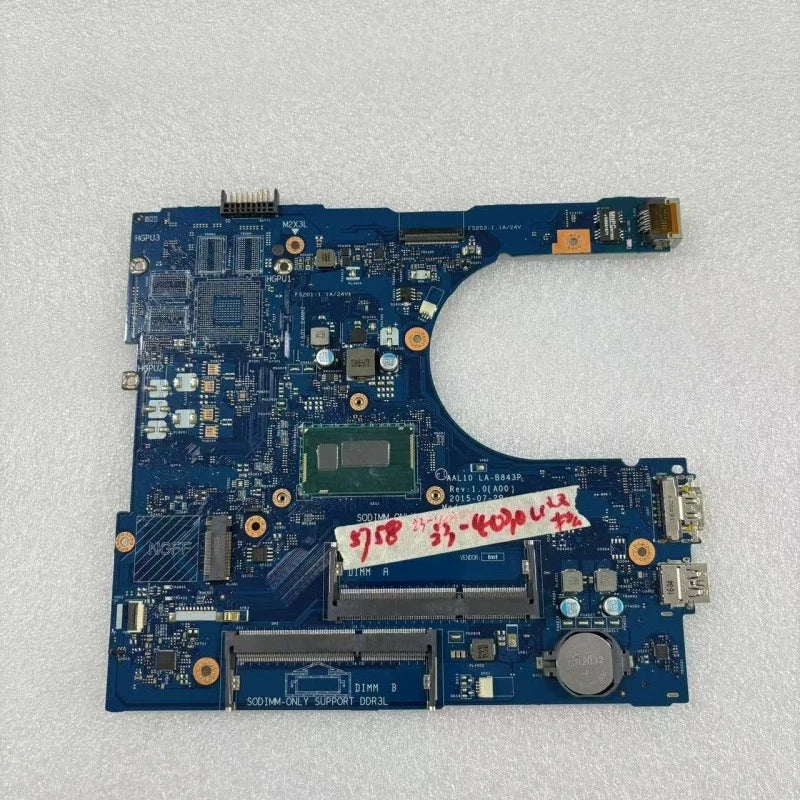 0W45H6 Inspiron 17 5758 i3-4030U Laptop Motherboard DDR3 LA-B843P