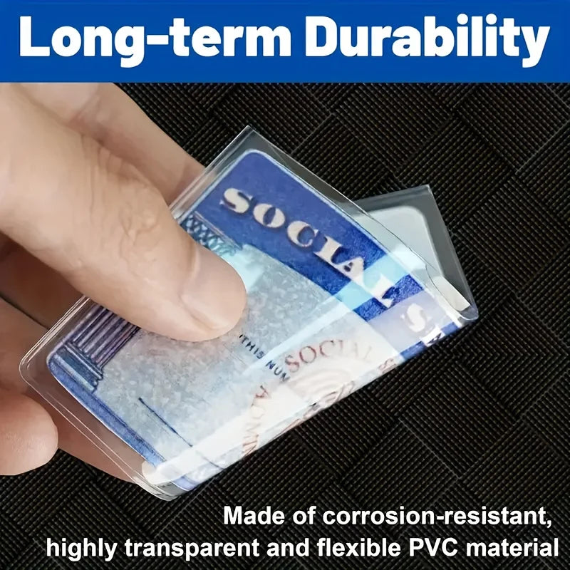 Waterproof flexible transparent sleeve for protecting Social Security cards, medical insurance cards and credit cards Zpaxo
