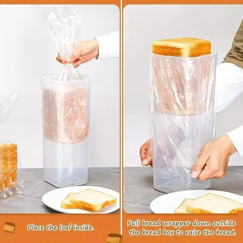 Airtight Clear Bread Box with Lid – Loaf & Sandwich Keeper Bread Storage Box Zpaxo