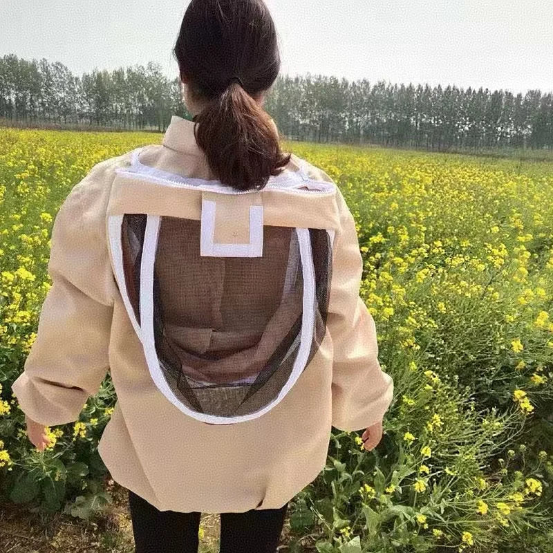 Mesh Hat Breathable Zipper Anti Bee Clothes Half Body Elastic Cuffs