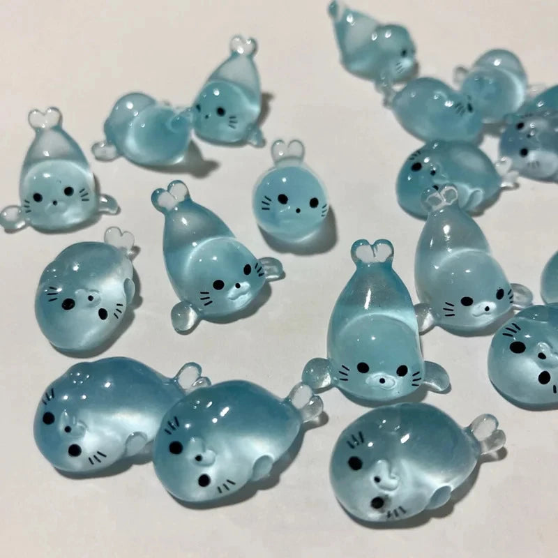 10 20 100-PCS Luminous Mini Seal Miniature Living Decor Marine Animal
