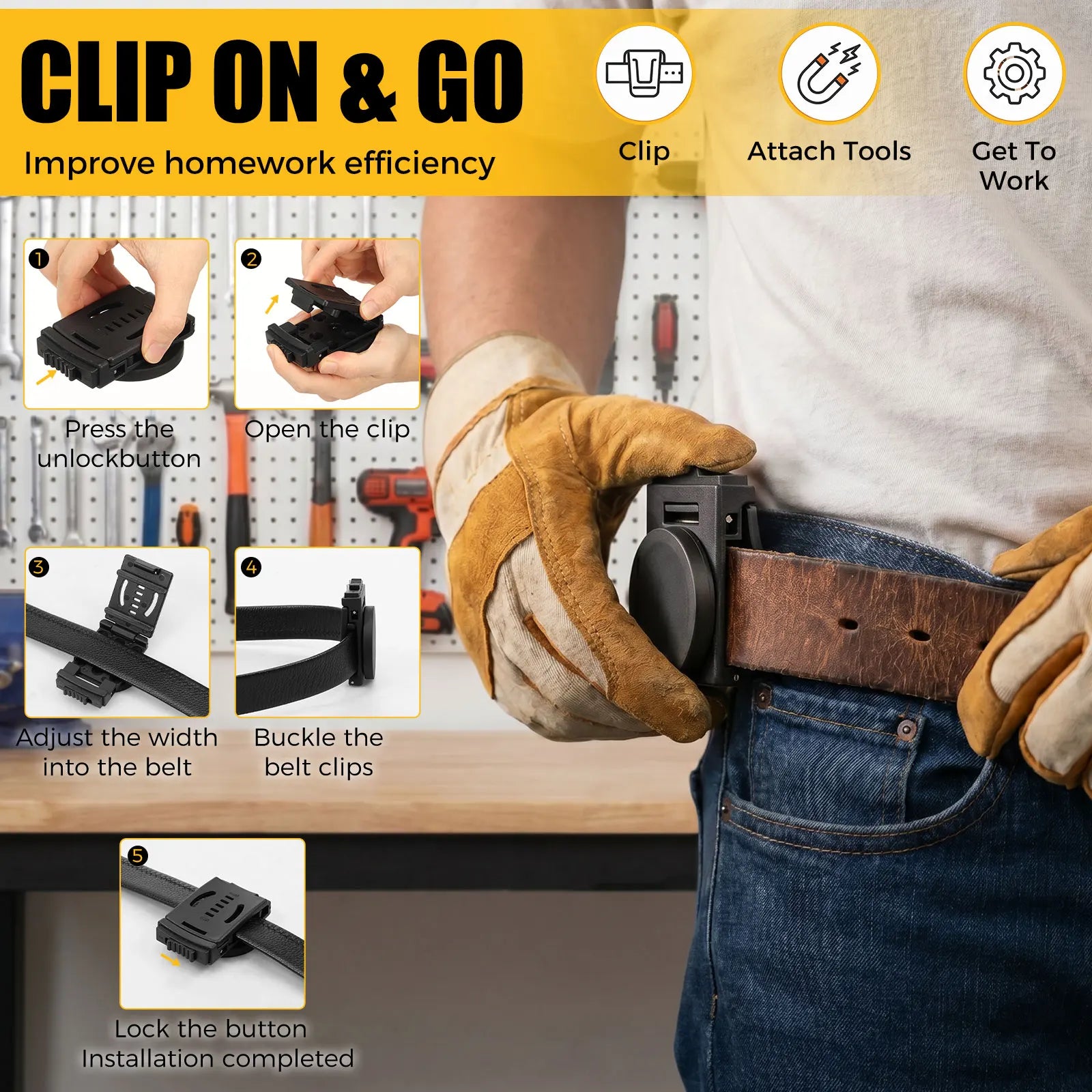 Magnetic Tool Belt Clip Heavy Duty Magnet Holster Hands Free Hardware Organizer For Hammer Screwdriver Drill Bit HVAC Plumber Zpaxo