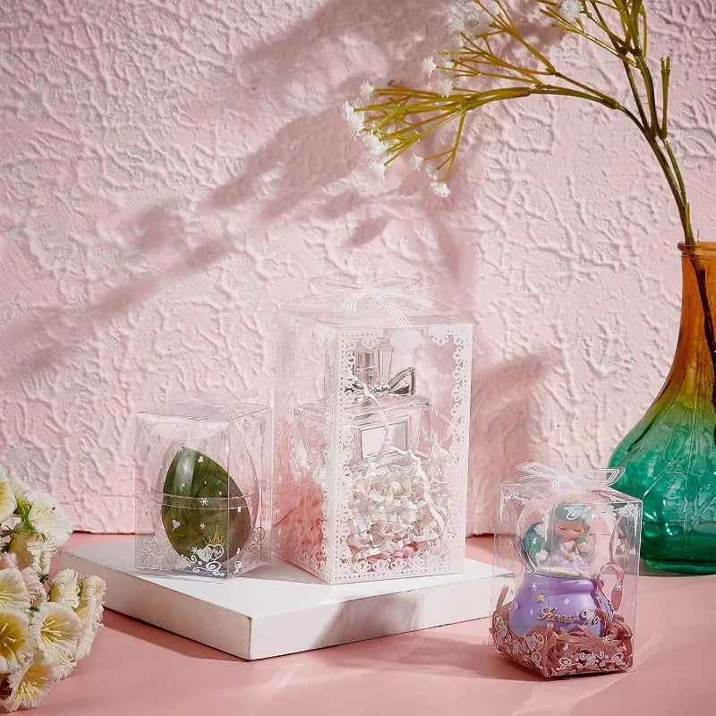Clear PVC Plastic Candy Favor Box Transparent Container Wedding