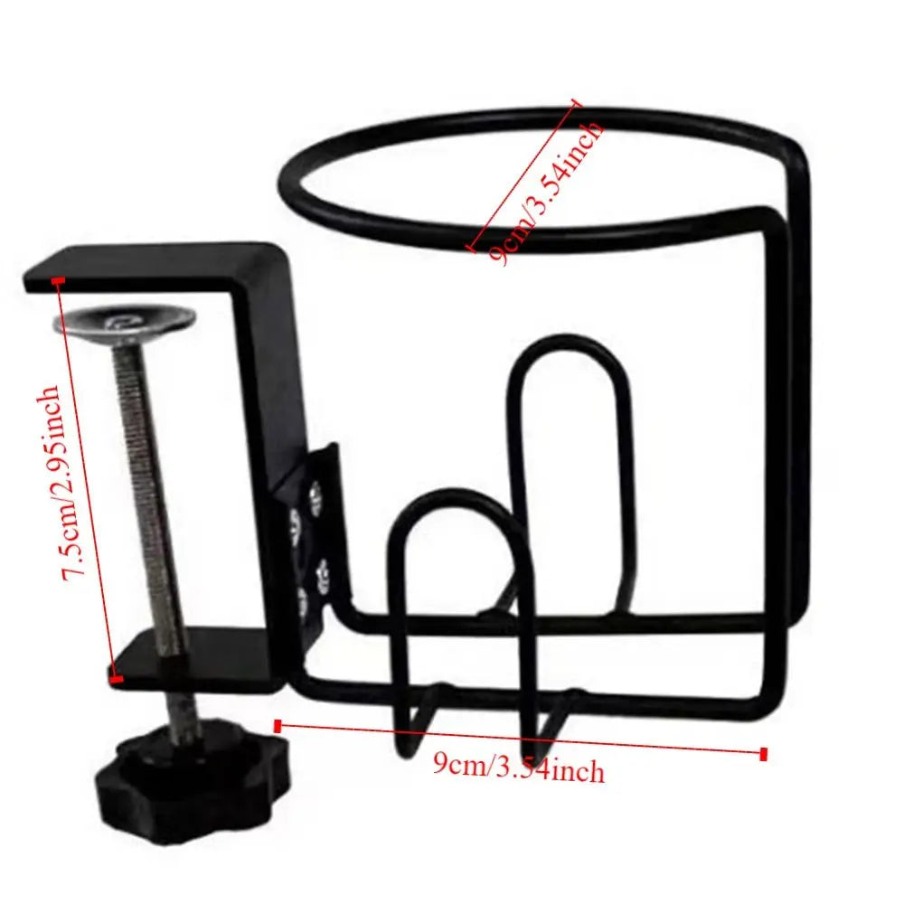 Horizontal Vertical Mount Clip on Table Cup Holder Universal Metal Frame Desk Drinks Bracket Convenient Securely Attach Zpaxo