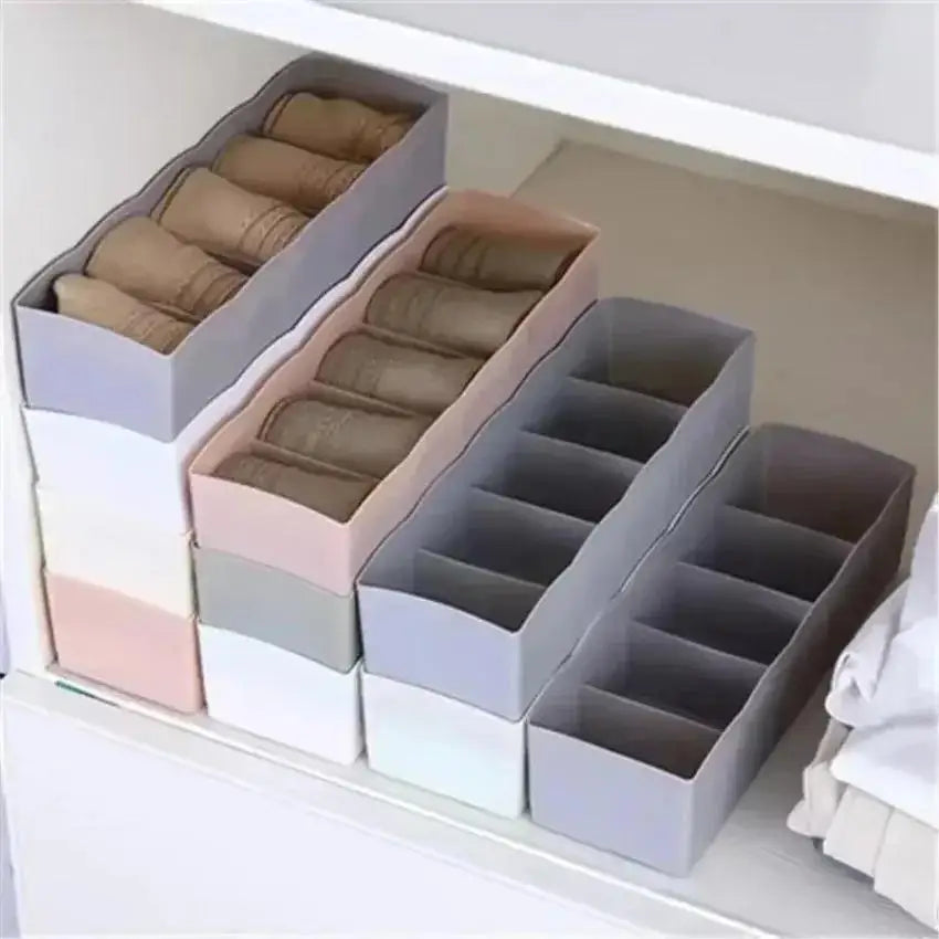 1 Underwear Sock Organizer Box 5 Compartment Clear Stackable Drawer