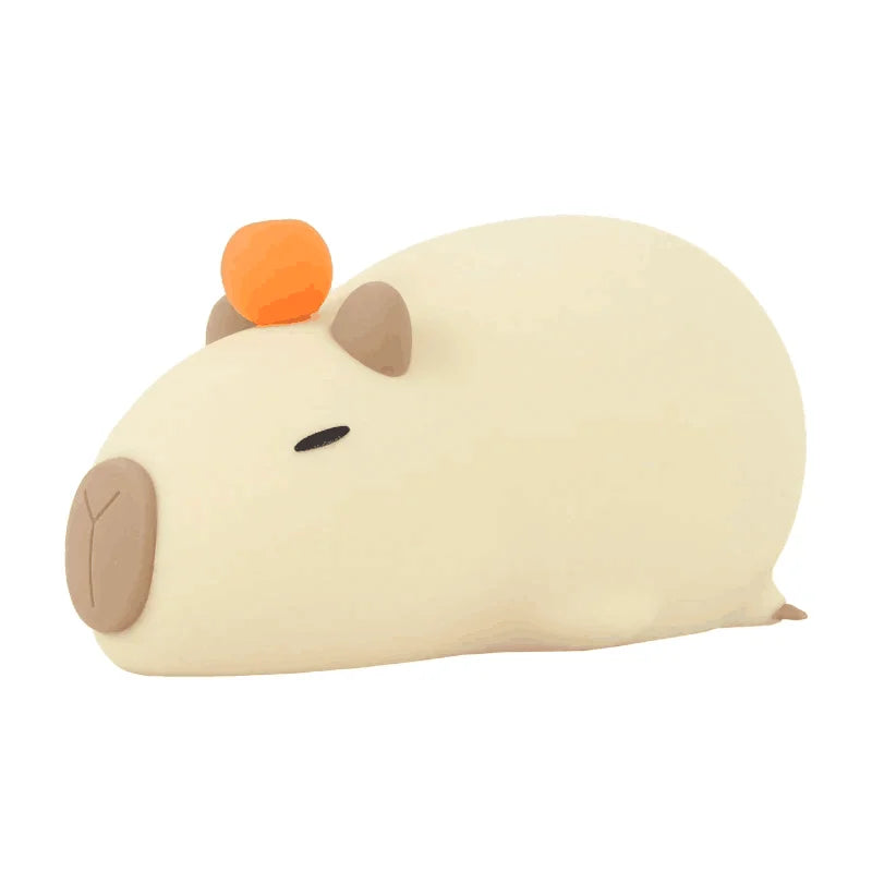Cute Cartoon Capybara Silicone Night Light USB Rechargeable Timing Dimming Sleep Night Lamp for Children's Room Decor Zpaxo Capybara-E