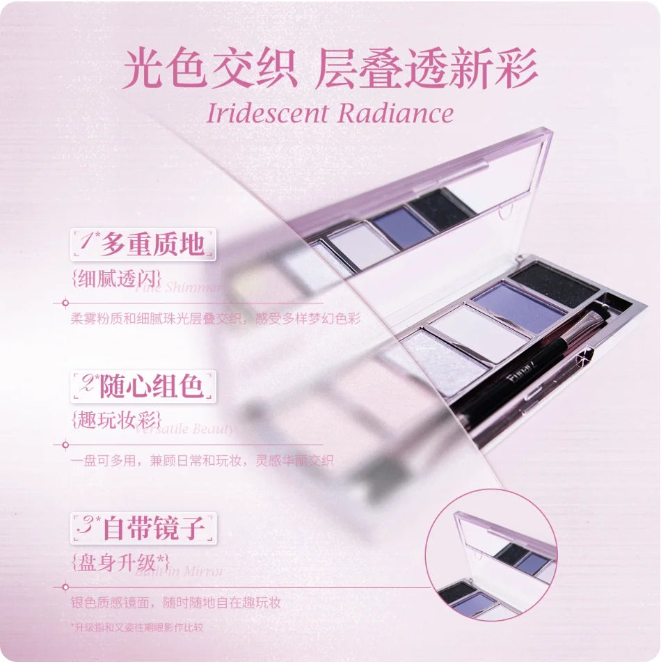 Eunarz Eyeshadow Palette 6 Colors Blue Matte Satin Shimmer Impact Zpaxo