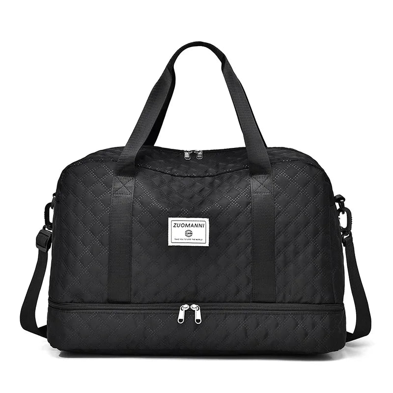 Quilted Fashion Duffle Bag – Lightweight Weekender Travel Bag Weekender Duffle Bag Zpaxo black
