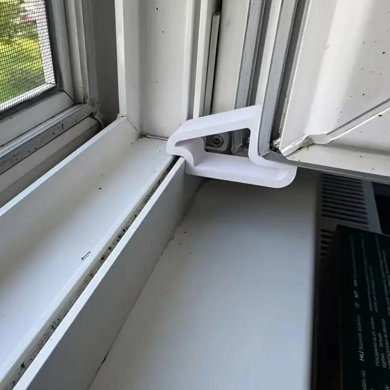 3PCS Window/Door Stopper, Easy-Install Plastic Holder for Home & Office, Prevents Sliding, White Zpaxo
