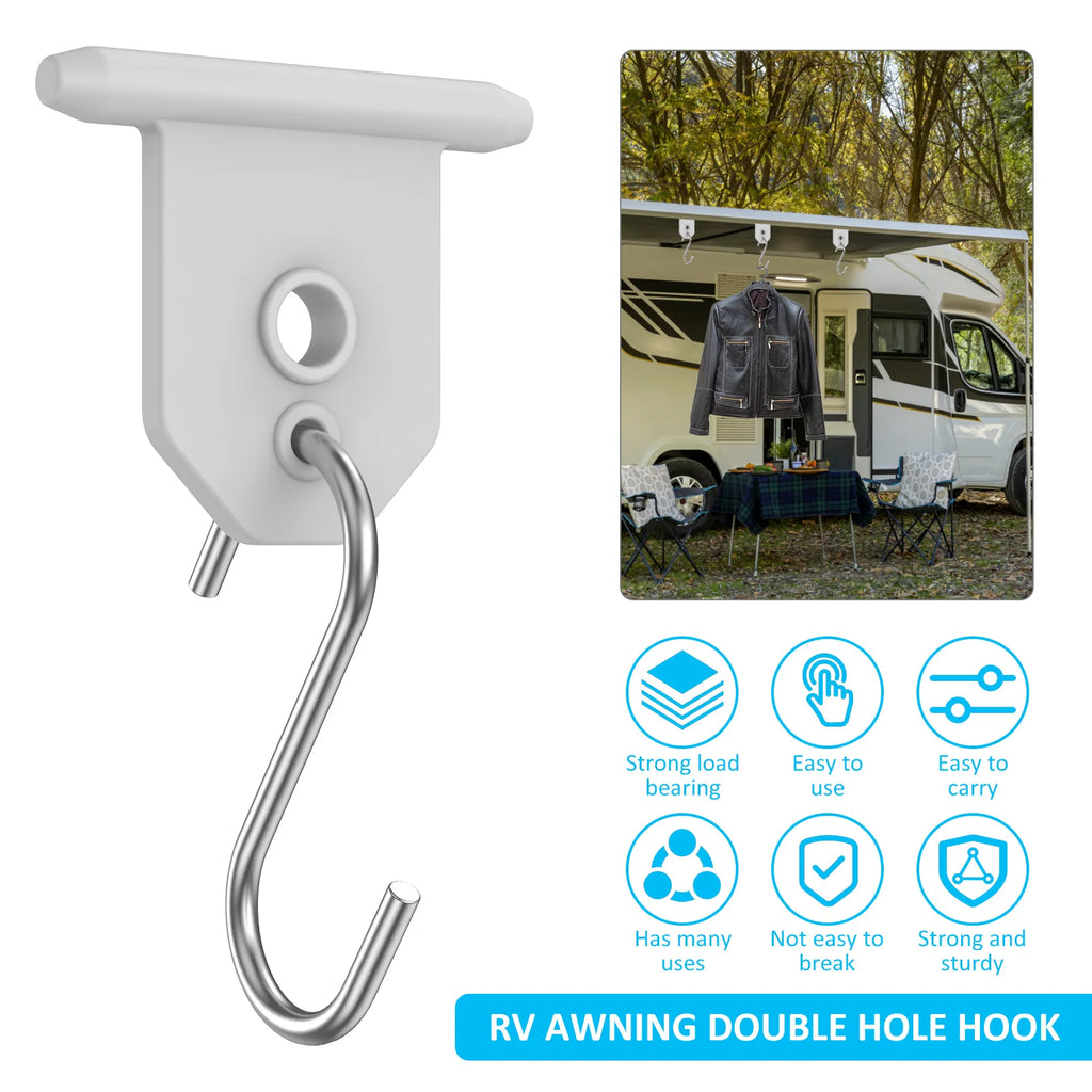 10Pcs Sturdy Awning Hooks for RV S Shaped Camping Awning Hooks Metal Party Light Hangers Hats Outdoor Camper Hanging Accessories Zpaxo