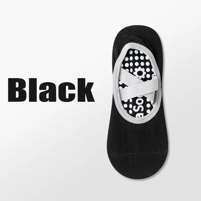 Professional Women Yoga Socks Silicone Anti-slip Ballet Pilates Zpaxo Black 35-40