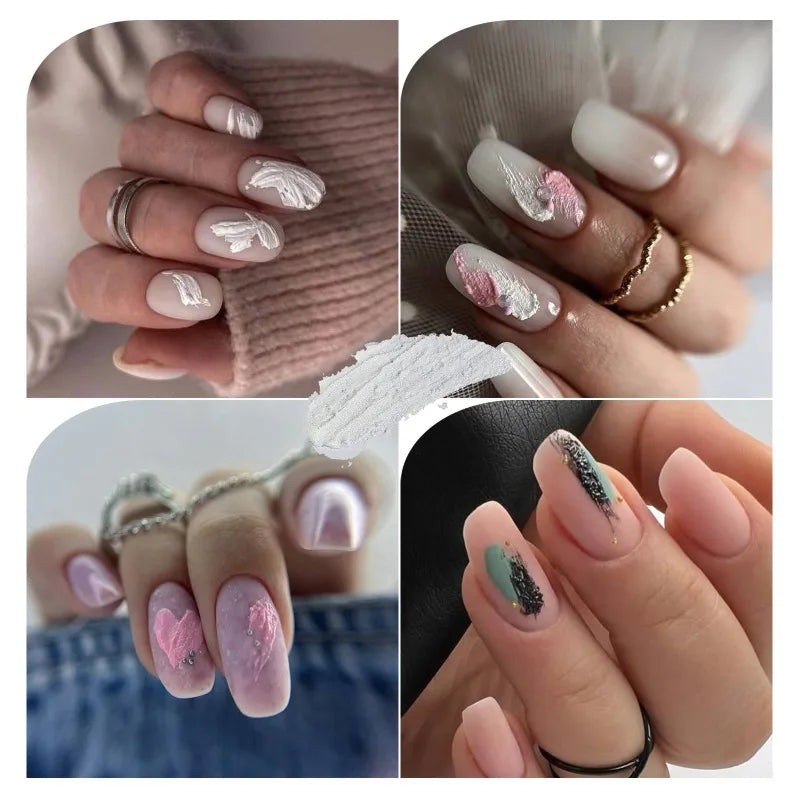 Solid Gypsum Nail Gel Polish 3D Sculpting Effect Creative Sand