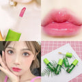 1PCS Moisturizing Natural Aloe Essence Lip Gloss Changable Color Portable Waterproof Long Lasting Nutritious Lips Care Lipstick Zpaxo 1Pcs