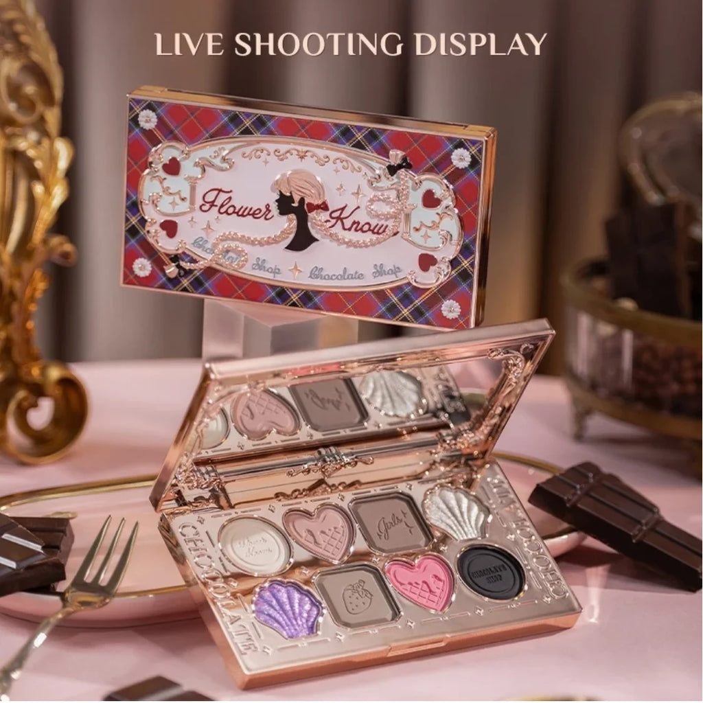 Flower Knows Chocolate Wonder-shop Eight-color Eyeshadow Palette Zpaxo