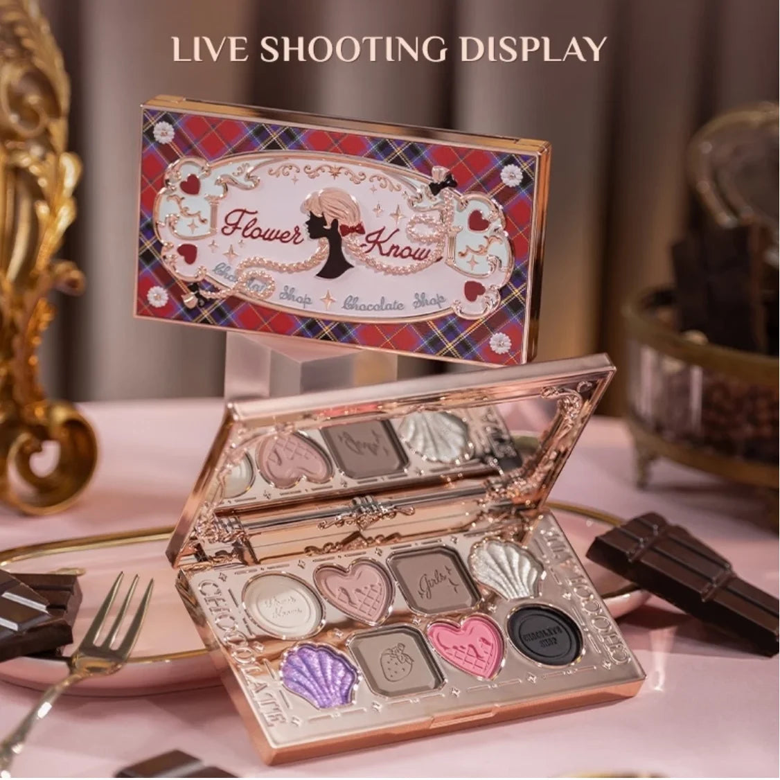 Flower Knows Chocolate Wonder-shop Eight-color Eyeshadow Palette Zpaxo