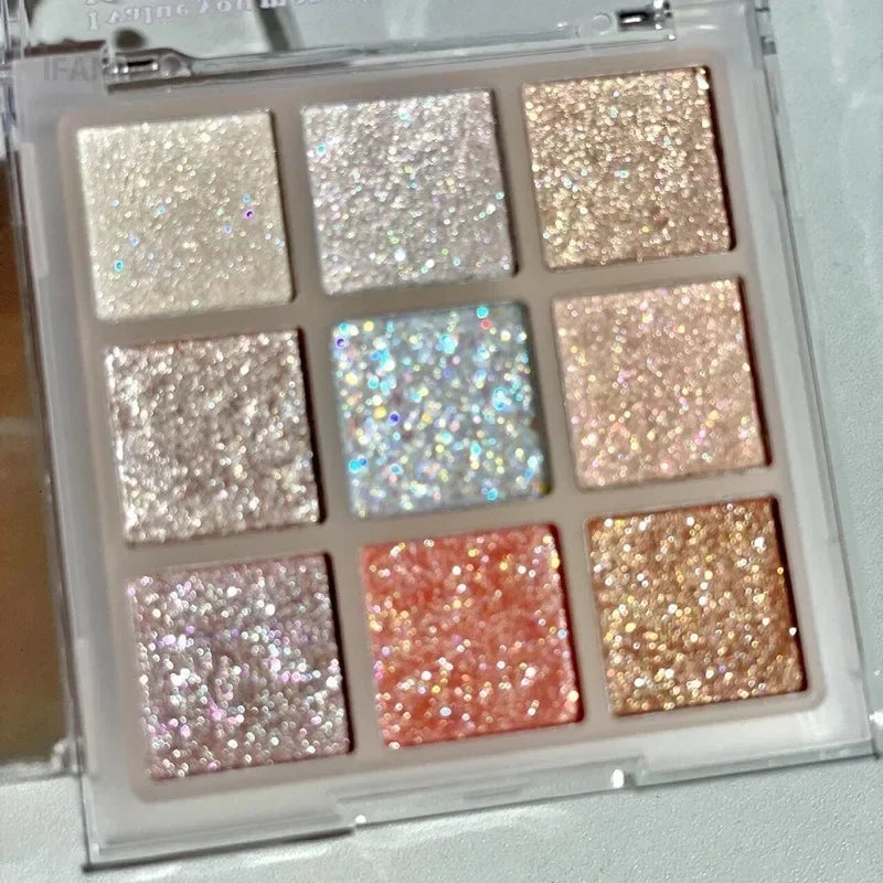 9Colors Glitter Eyeshadow Palette Pearlescent Earth Eye Shadow
