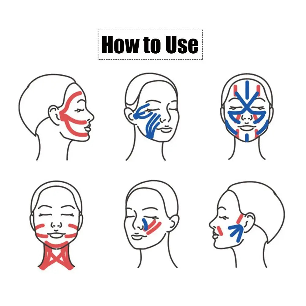 Hot Toning Japanese Face Tape Firming Anti-Wrinkle Face Toning Belts Tightening Skin Face Lift Tape Unisex Zpaxo