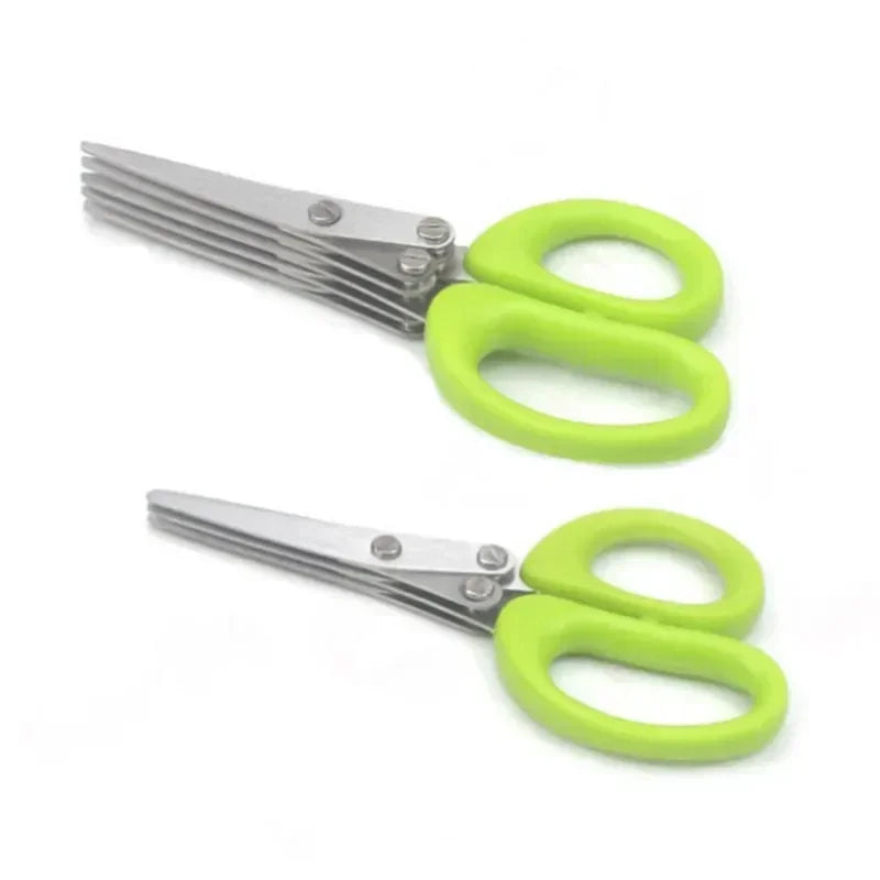 Multi-Layer Stainless Steel Herb & Scallion Scissors | 3 & 5 Blade Herb Scissors Zpaxo