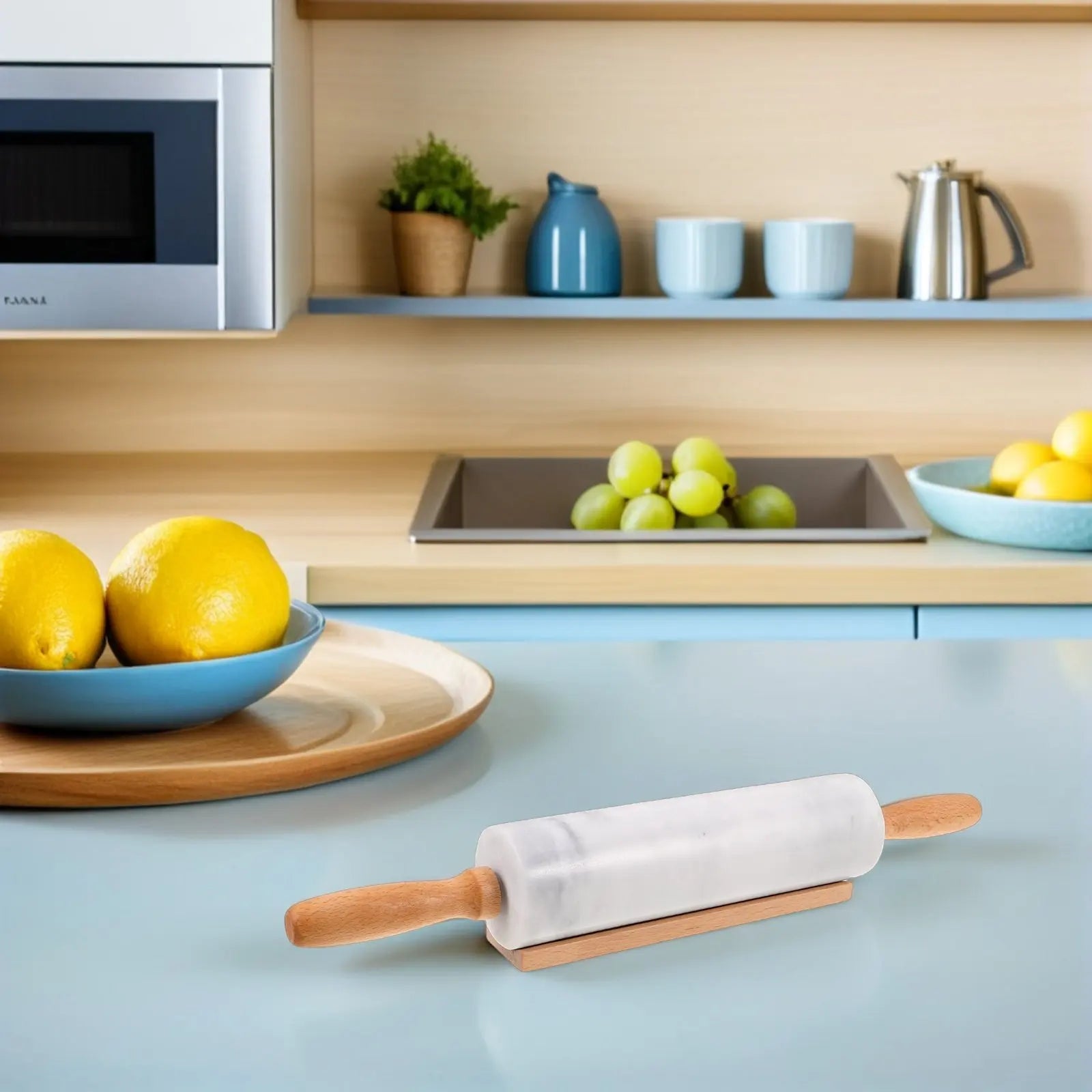 3Pcs Marble Dough Rolling Pin Nonstick Kitchen Roller Baking Supplies for Pastry Pasta Dumpling Wrapper Zpaxo