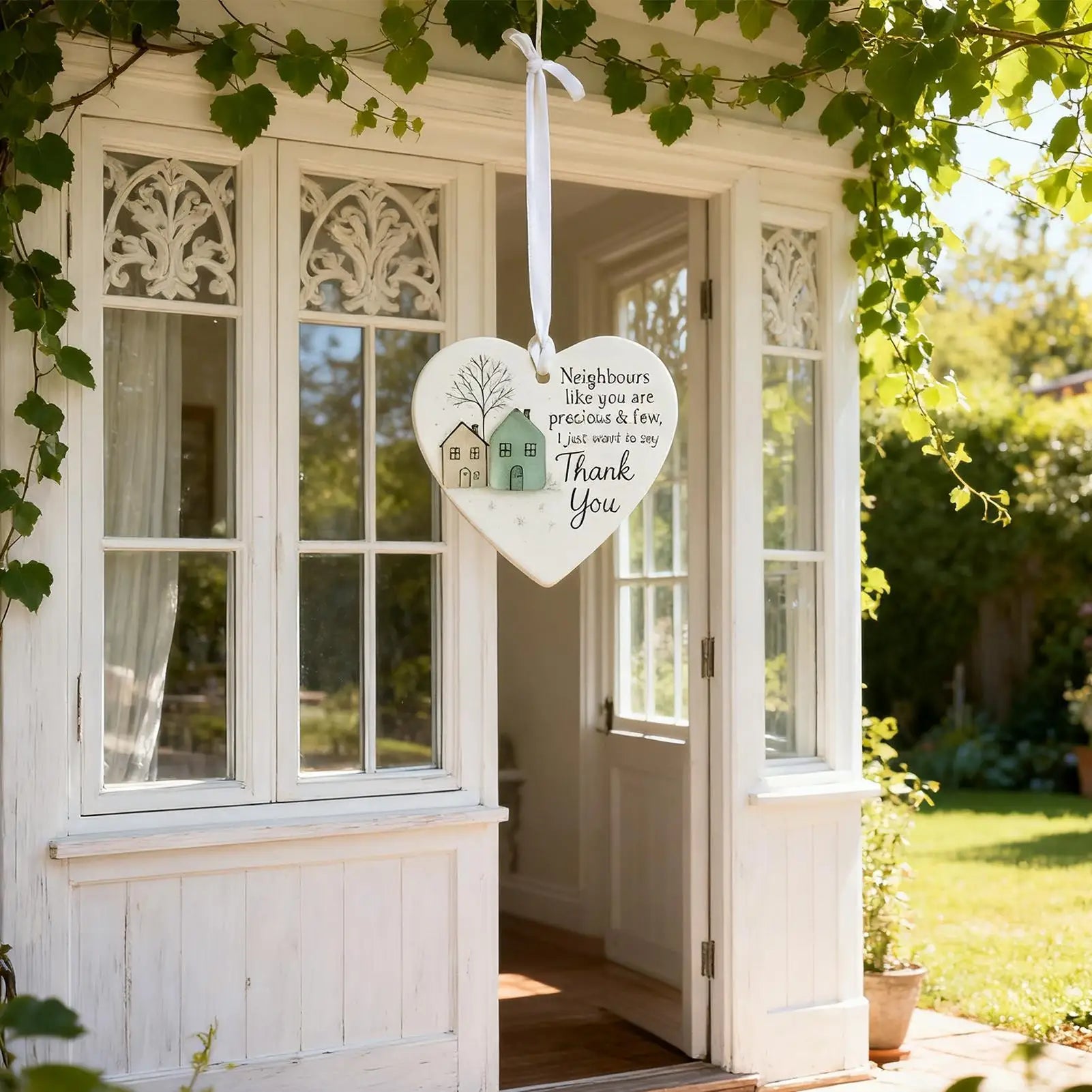 Thank You Neighbor Heart Shaped Ornament 2D Acrylic Appreciation