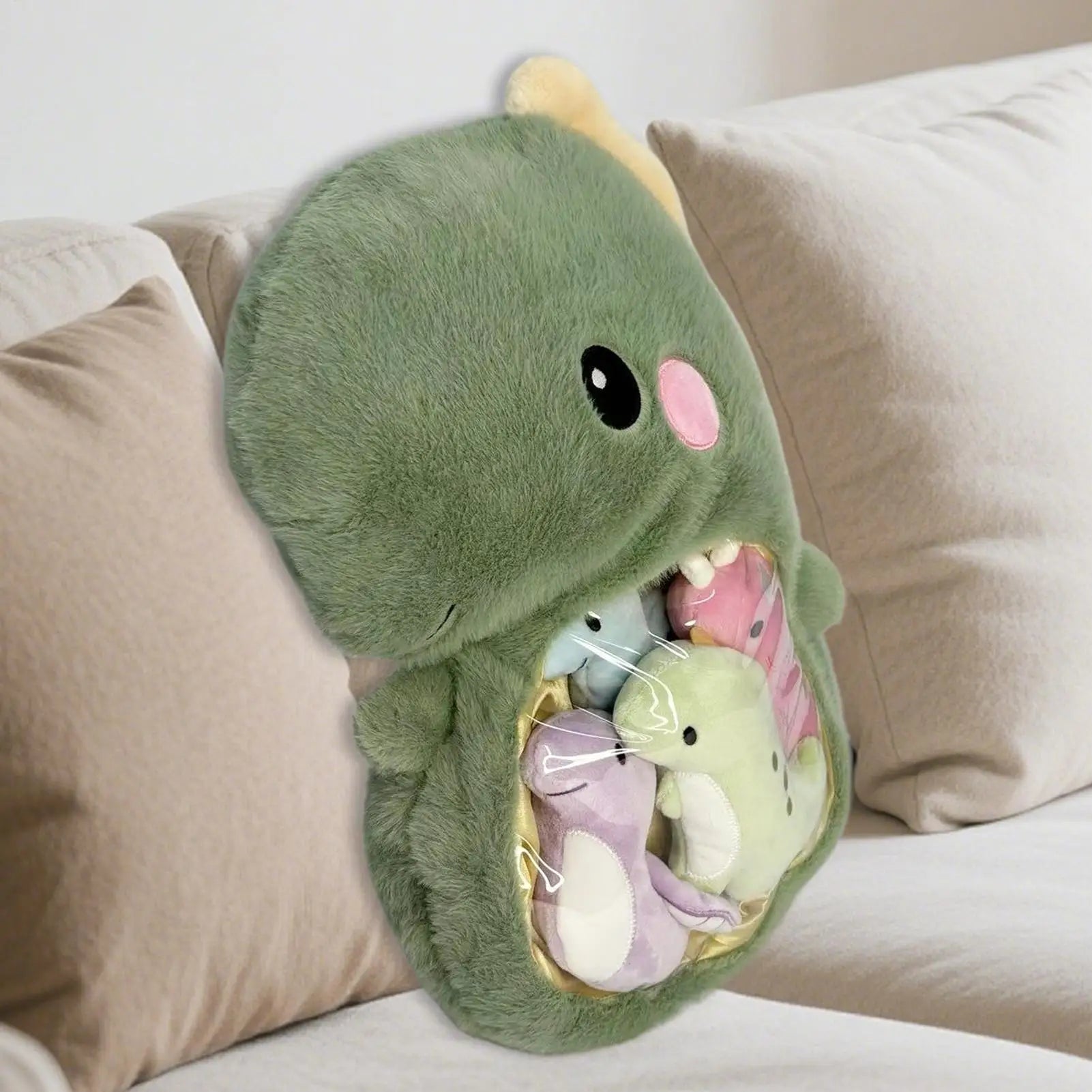 Dinosaur Plush Pillow Dinosaur Stuffed Animal Throw Pillow Doll Huggable Doll Nursery Decoration Cushion For Sofa Bed Couch Car Zpaxo