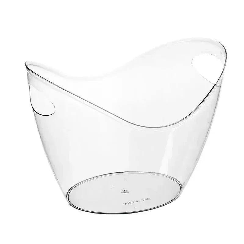 4L Large Capacity Ice Bucket for Home Use Beer Champagne Red Wine Outdoor Picnic Fruit Storage Basket, Transparent Ice Bucket Zpaxo Transparent