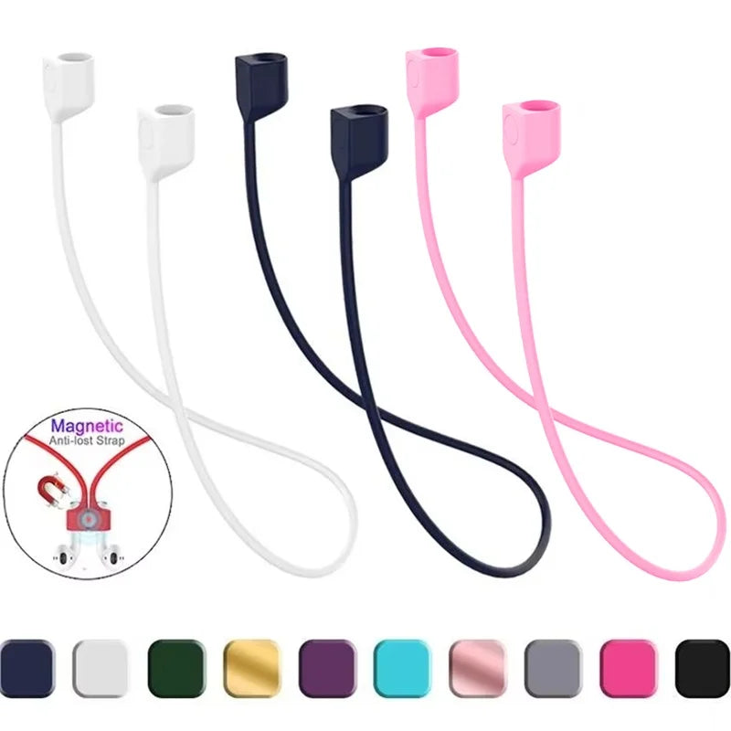 Silicone Bluetooth Headphone Neck Strap For AirPods Pro 1 2 Wireless Earphones Magnetic Silicone String For Running Gym Cycling Zpaxo