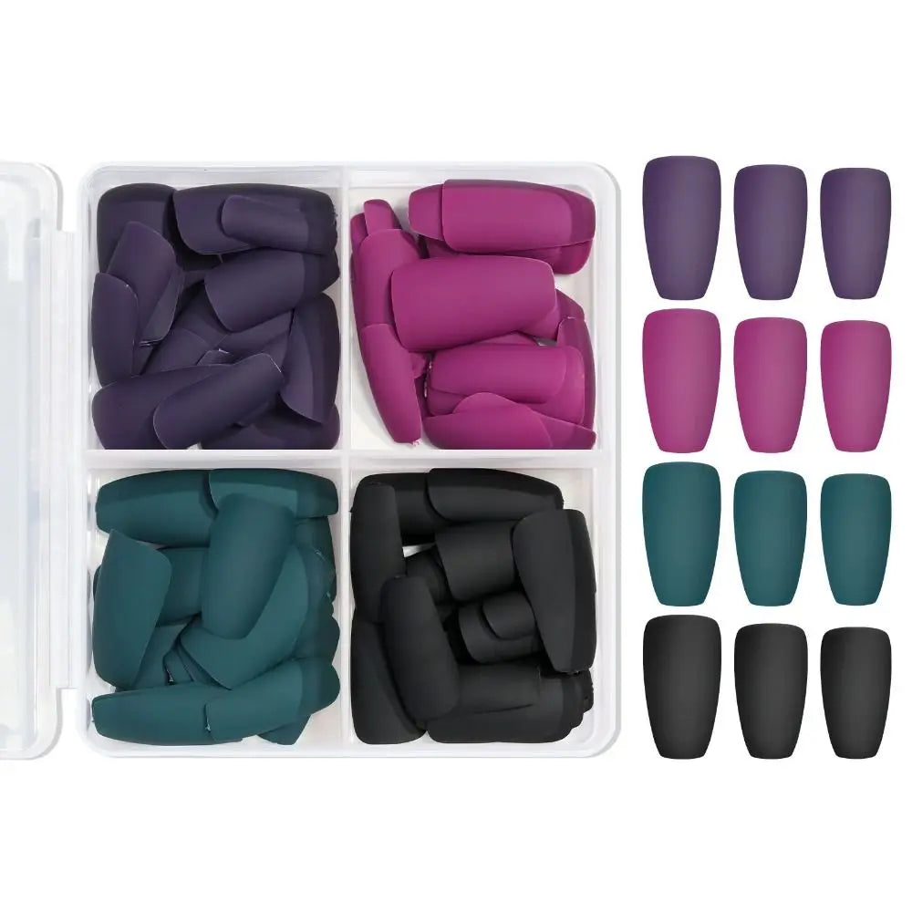 Manicure Long Square Ballerina False Nails French Pure Fake Nials Zpaxo