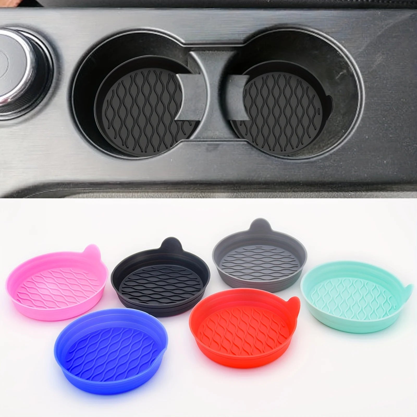 2-Pack Universal Car Cup Holder Coasters – Non-Slip Spill Saucers Car Cup Holder Coaster Zpaxo