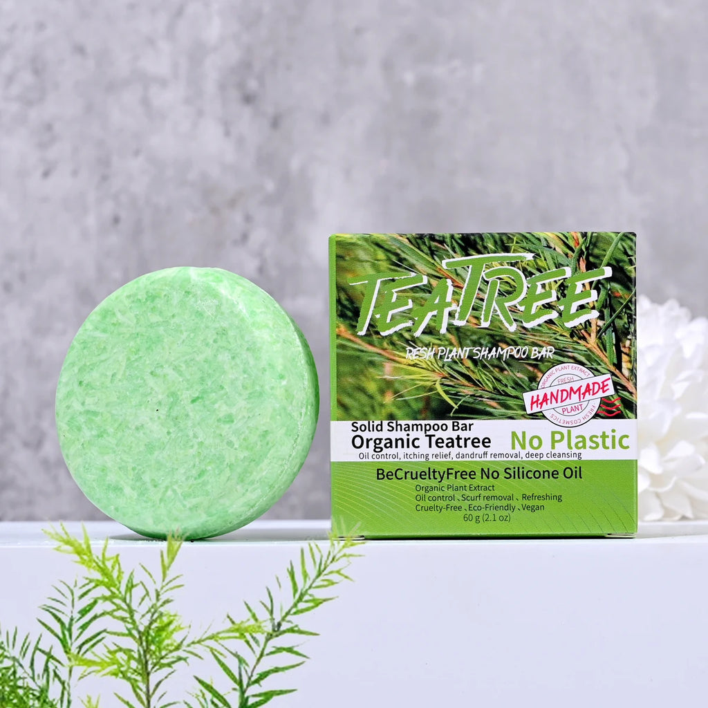 Tea Tree Oil Handmade Soap & Solid Shampoo Bar – Oil Control Solid Shampoo Bar Zpaxo