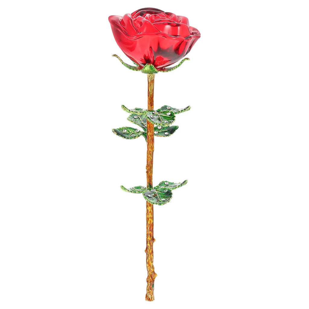 Exquisite Artificial Glass Rose DIY Decor Romantic Home Flower