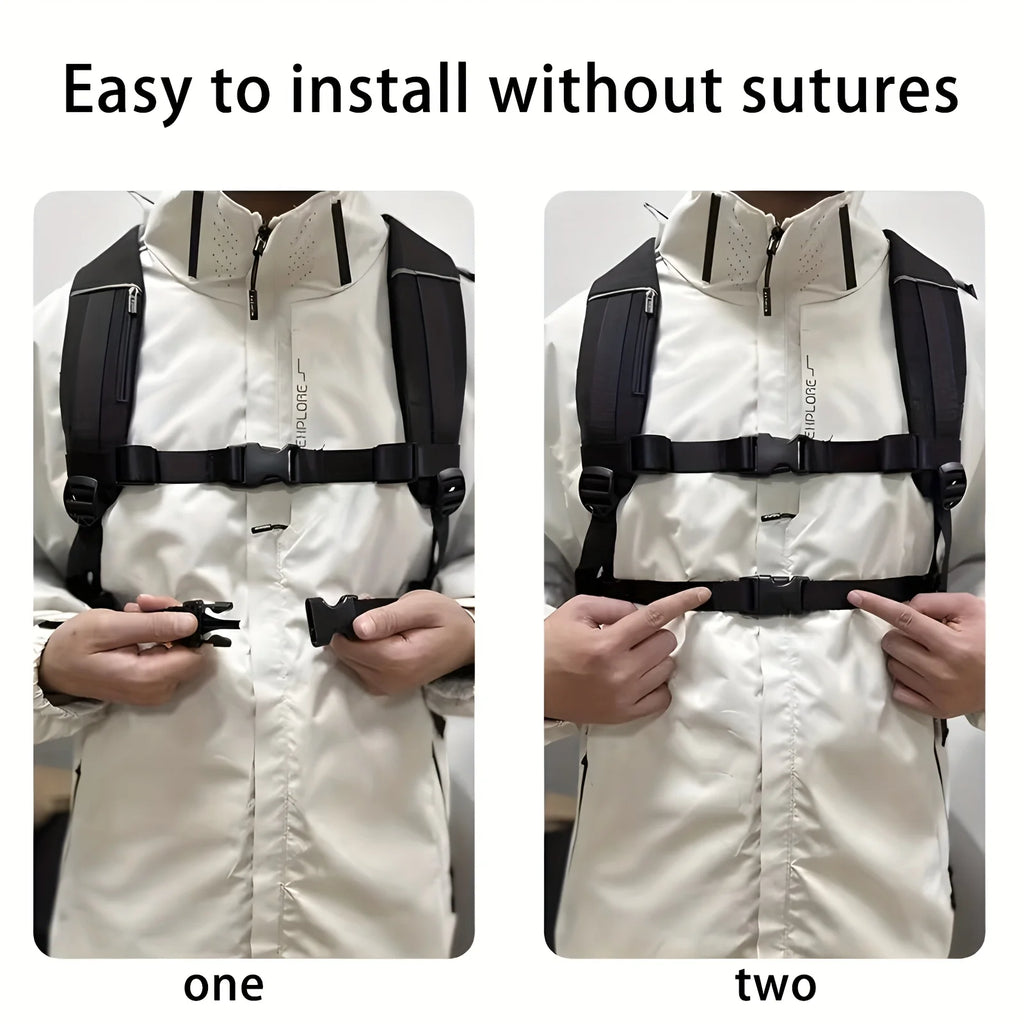 1 2 Black Polyester Backpack Straps Adjustable Chest Strap Secure